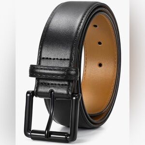 Men's Black Leather Dress Belt Size 28-30